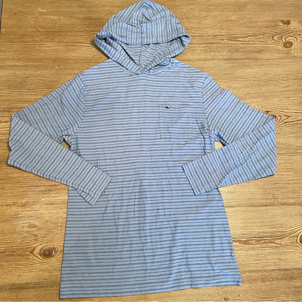 Vineyard Vines Light Blue Striped Hoodie - Picture 1 of 3